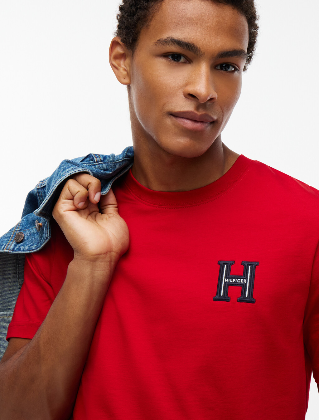 Varsity Logo Embroidery Crew Neck T-Shirt, Medium Red, hi-res