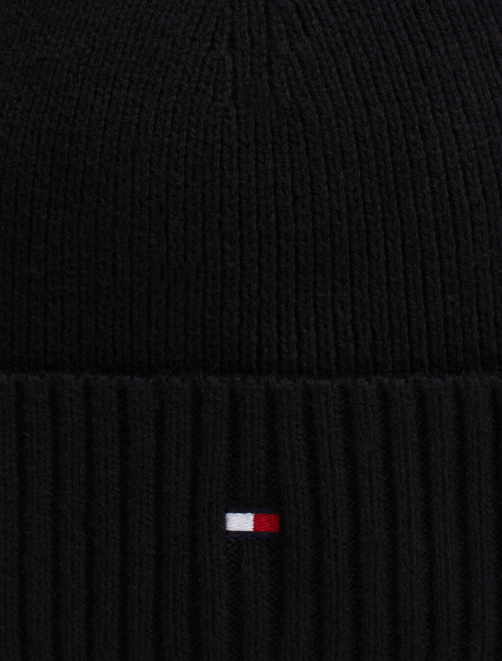 Hilfiger Flag Beanie with Cashmere, Black, hi-res