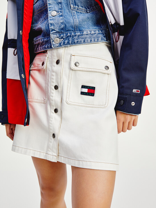 Recycled Cotton Tommy Badge Utility Skirt