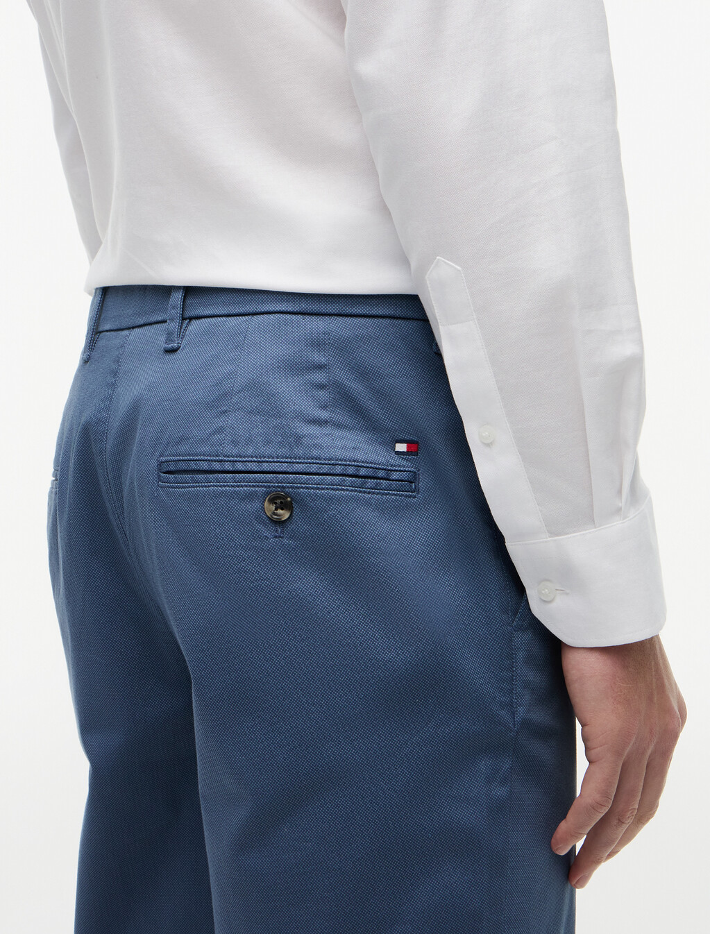 Denton Straight Printed Structure Chinos, Aegean Sea, hi-res