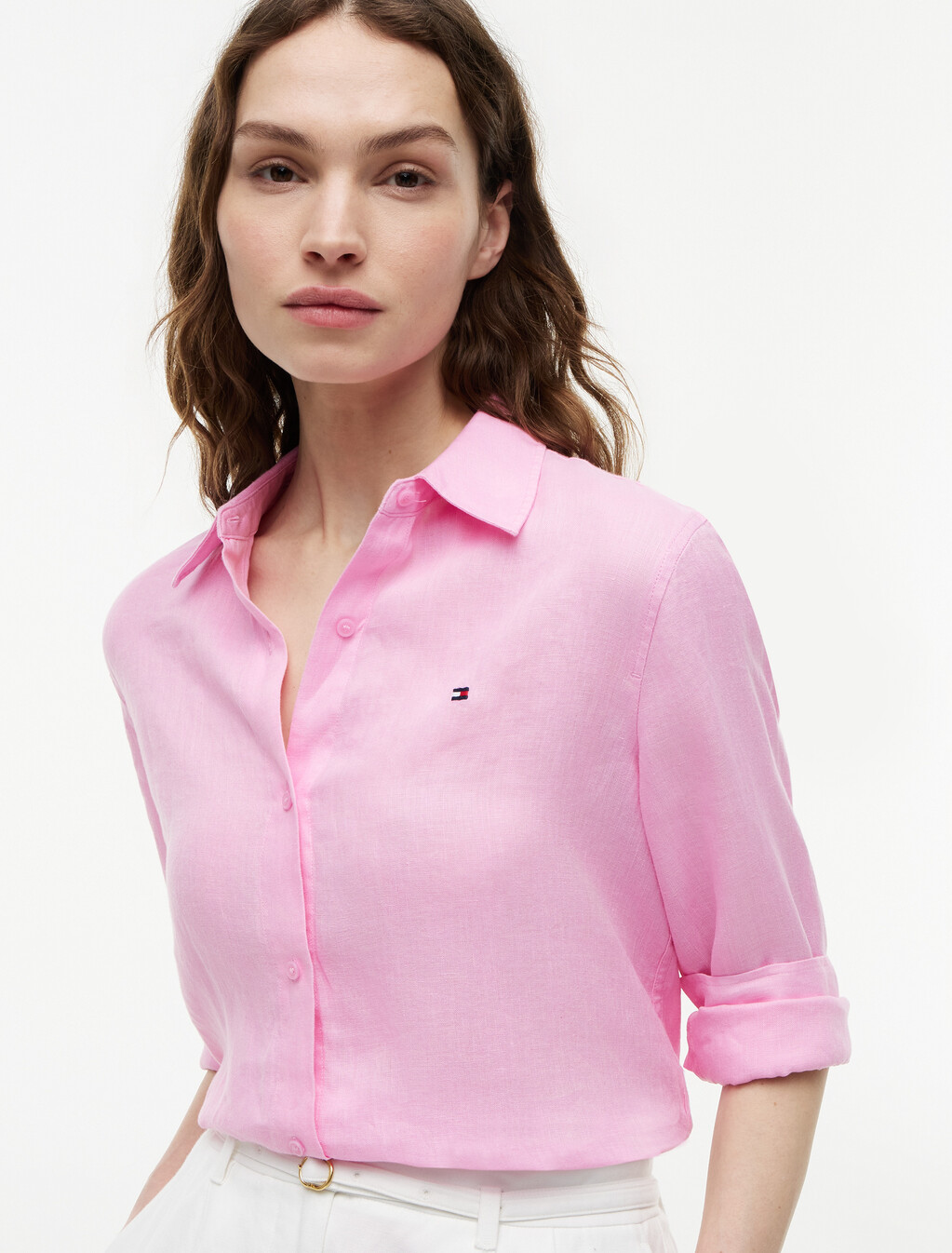 Asia Fit Essential Linen Relaxed Shirt, Rose Petal, hi-res