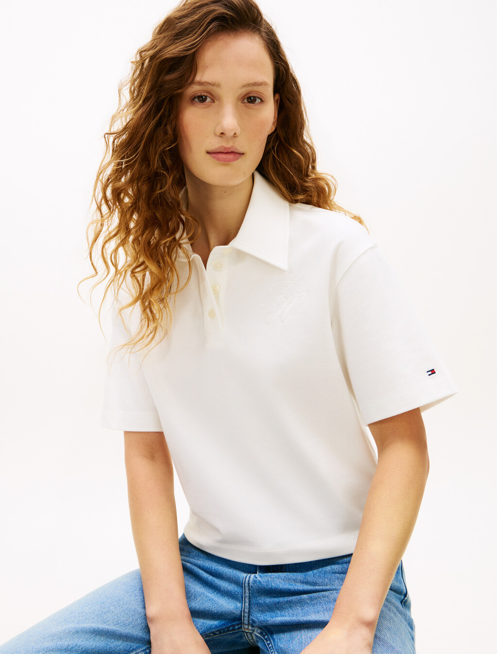 Lycra Relaxed Short Sleeve Polo, Ecru, hi-res
