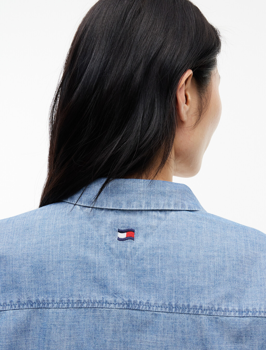 Chambray Tie Shirt, Denim Light, hi-res