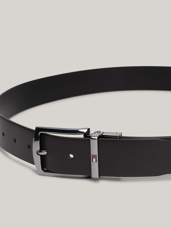Denton Reversible Square Buckle Leather Belt