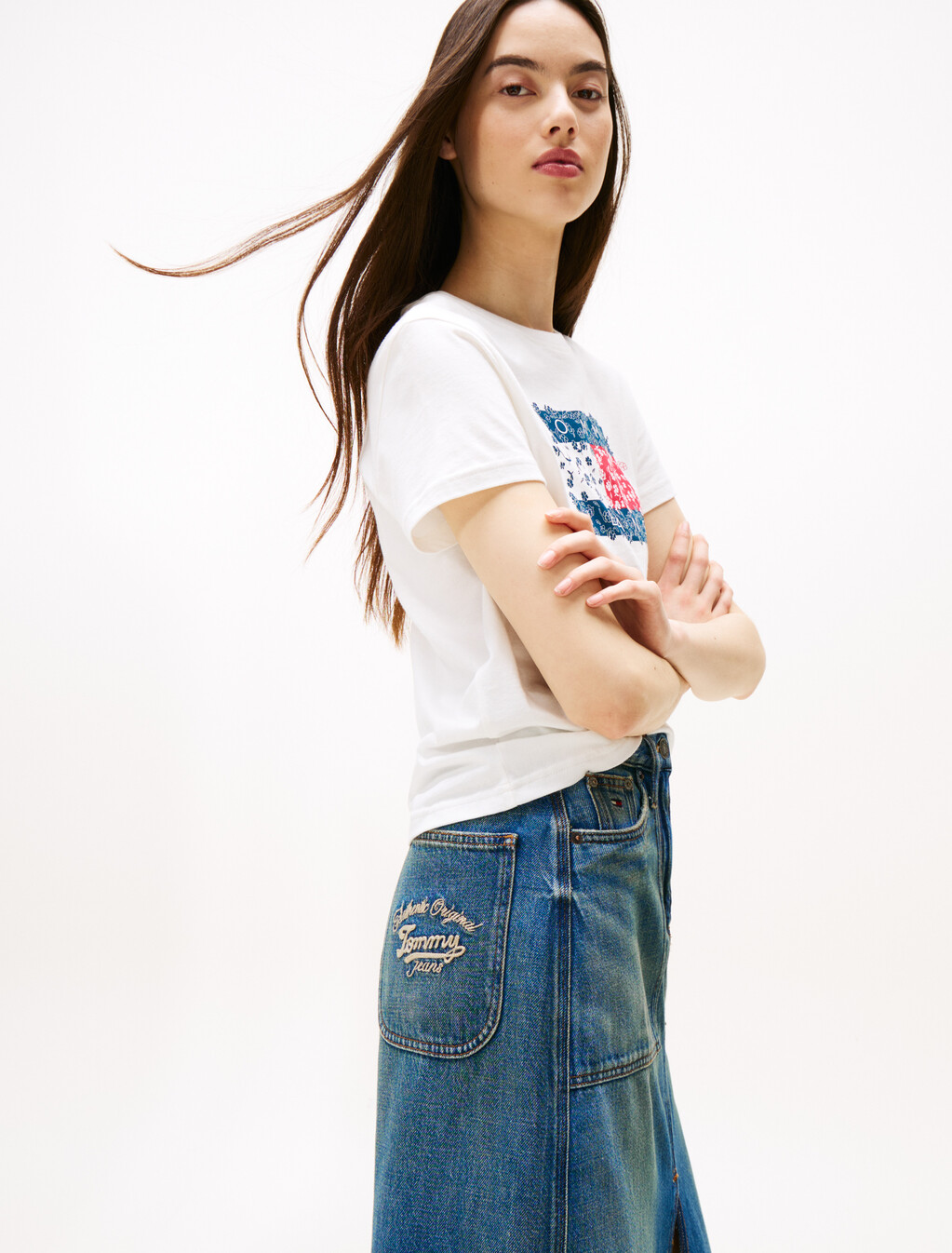 Claire Utility Midi Denim Skirt, Denim Medium, hi-res