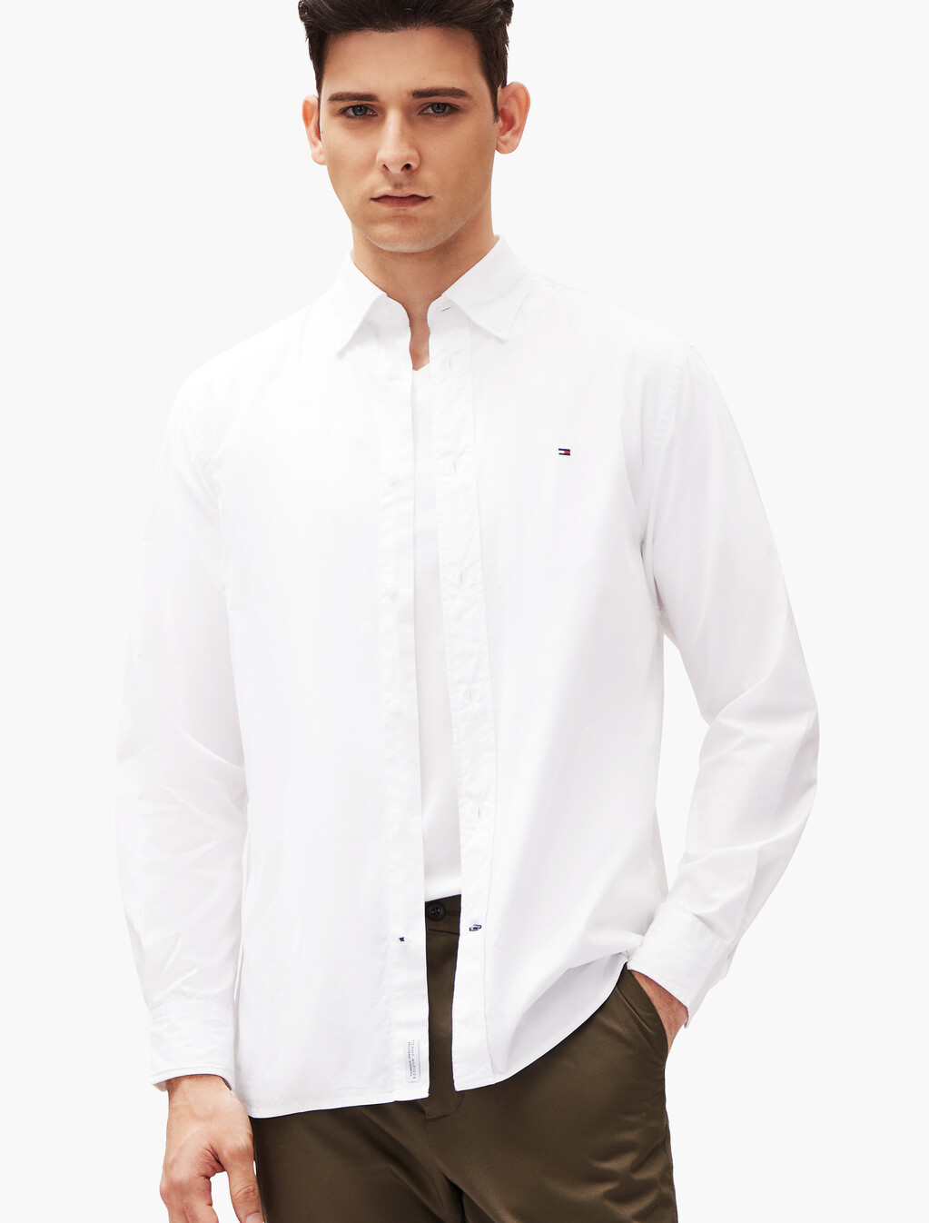 Core Flex Poplin Shirt, White, hi-res