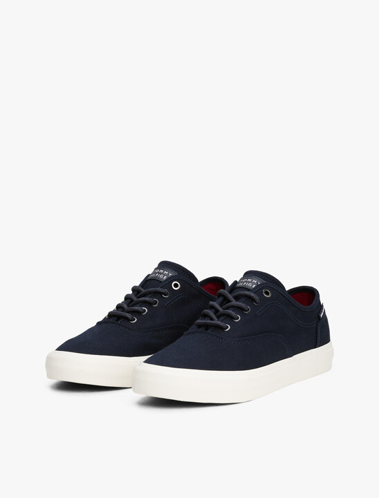 Canvas Embossed Logo Trainers