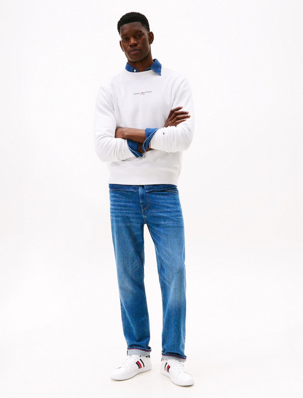 Essential Leather Cupsole Trainers, White, hi-res