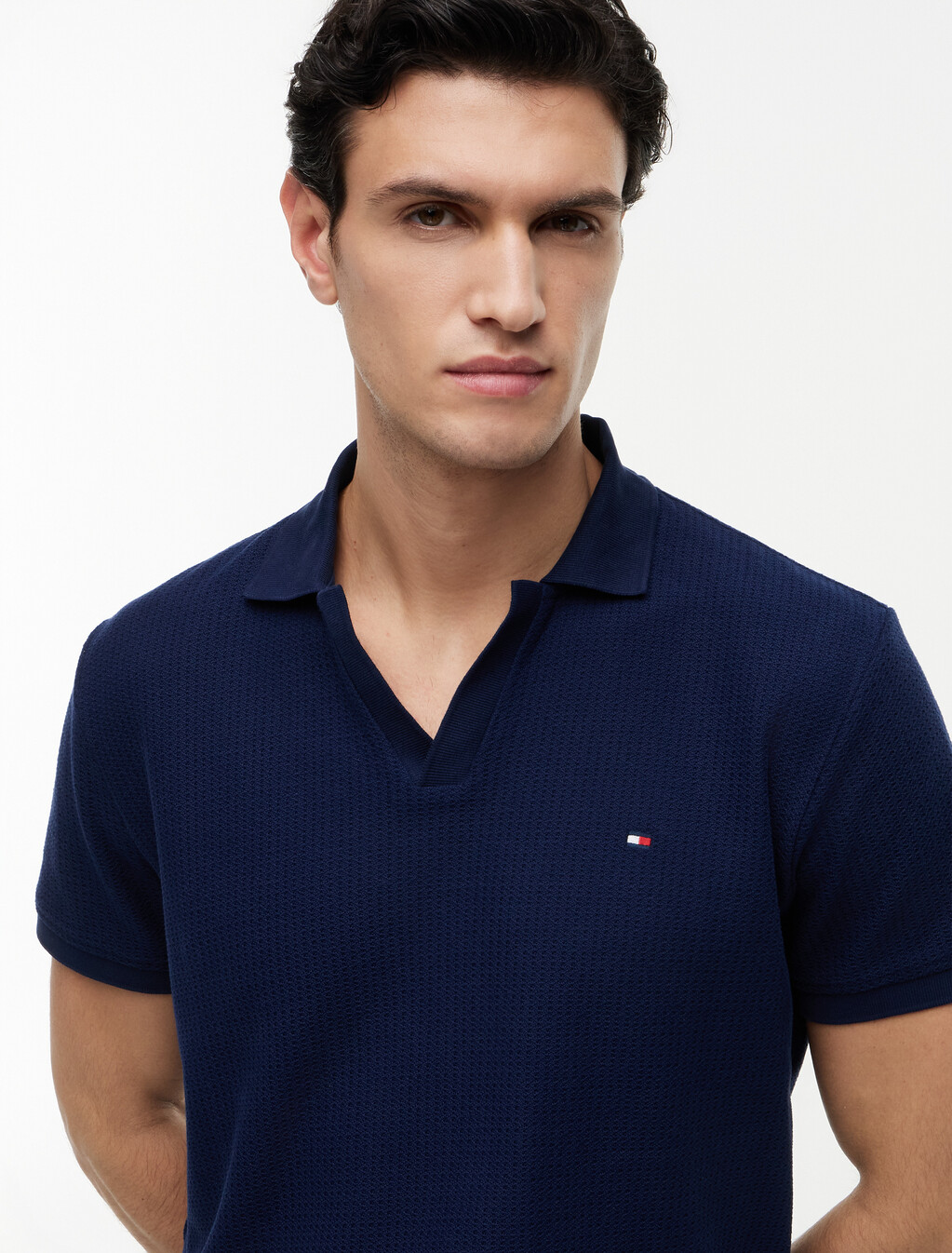 Regular Fit Jacquard Polo Shirt, Carbon Navy, hi-res