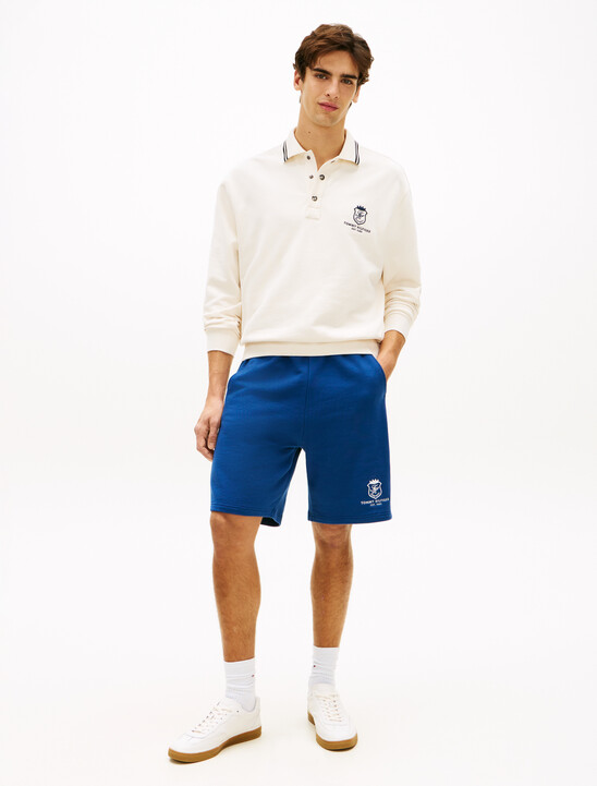 Crest Embroidery Lightweight Relaxed Sweat Shorts