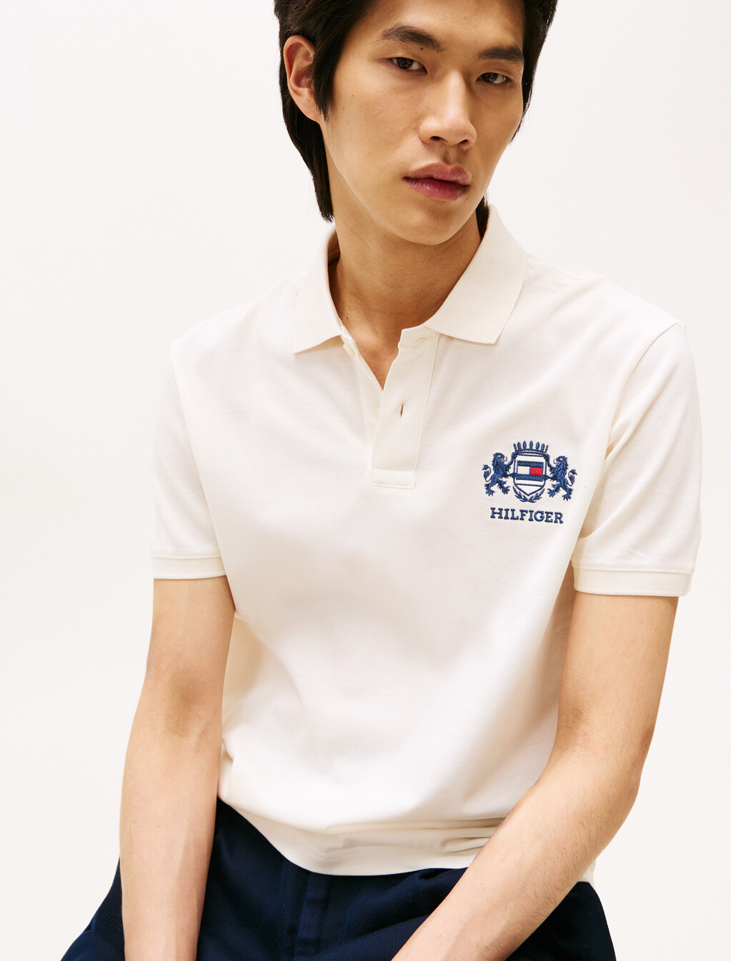 Regular Fit Logo Embroidery Polo Shirt, Ivory Petal, hi-res