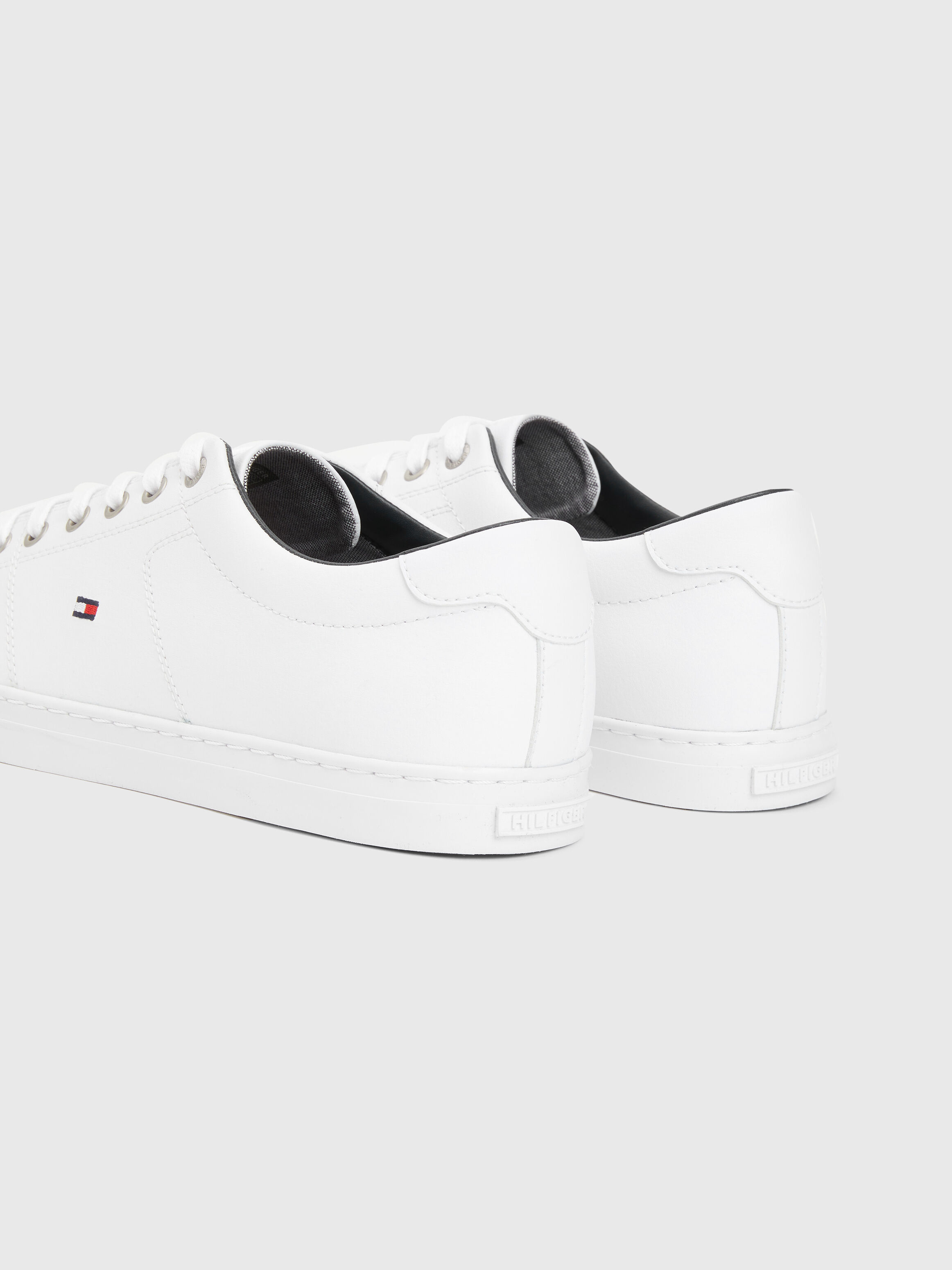 Essential Leather Lace Up Trainers white Tommy Hilfiger Malaysia