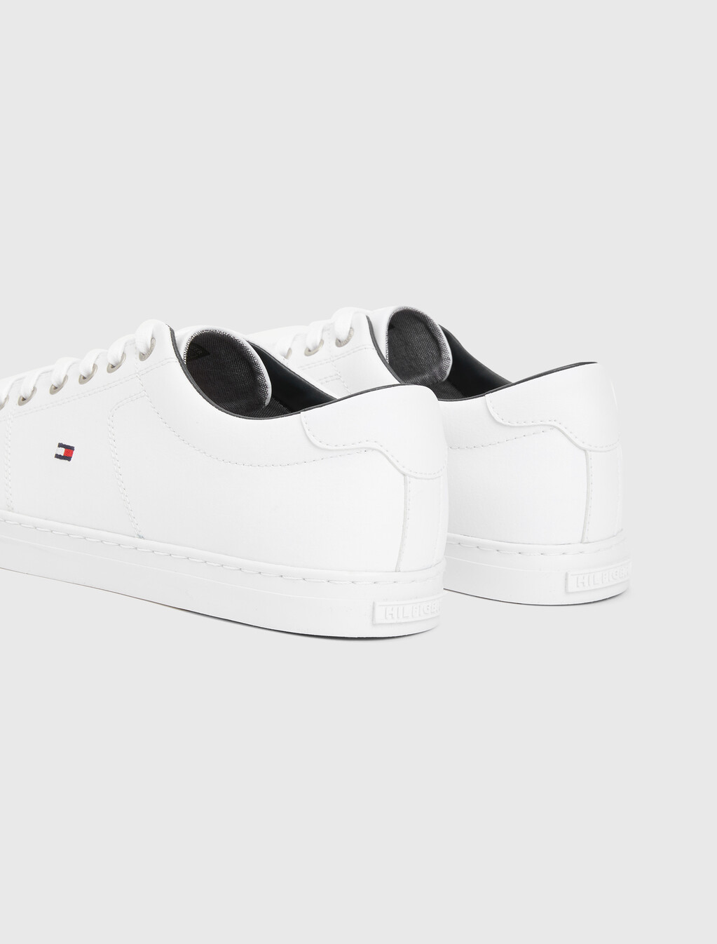 Essential Leather Lace-Up Trainers, WHITE, hi-res