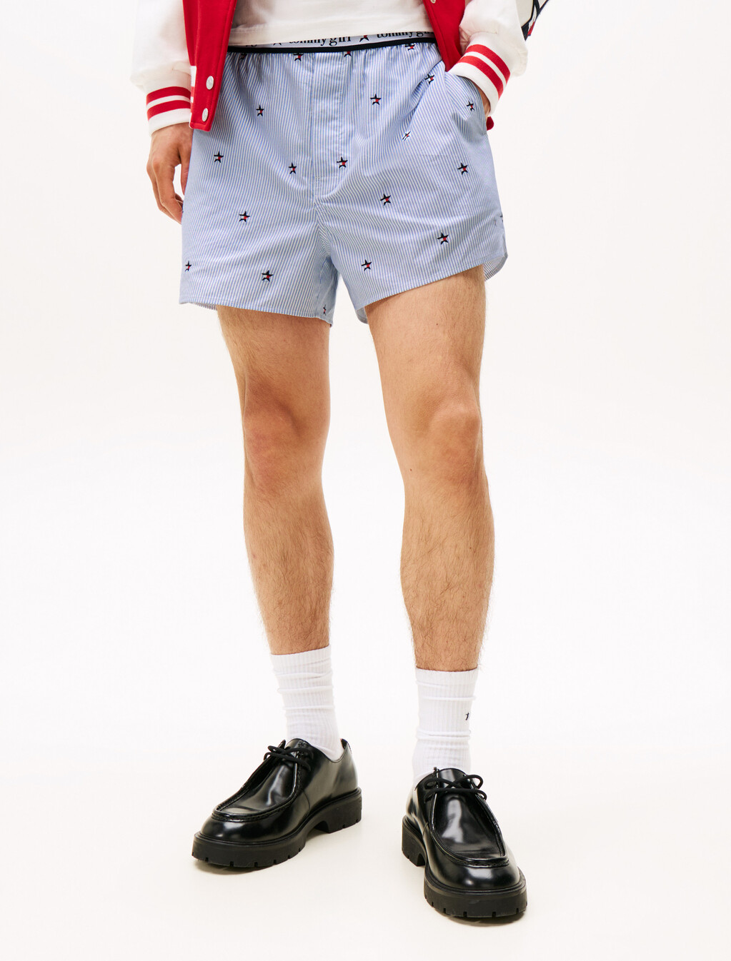 Tommy Girl Loose Ithaca Stripe Star Embroidery Shorts, Ithaca, hi-res
