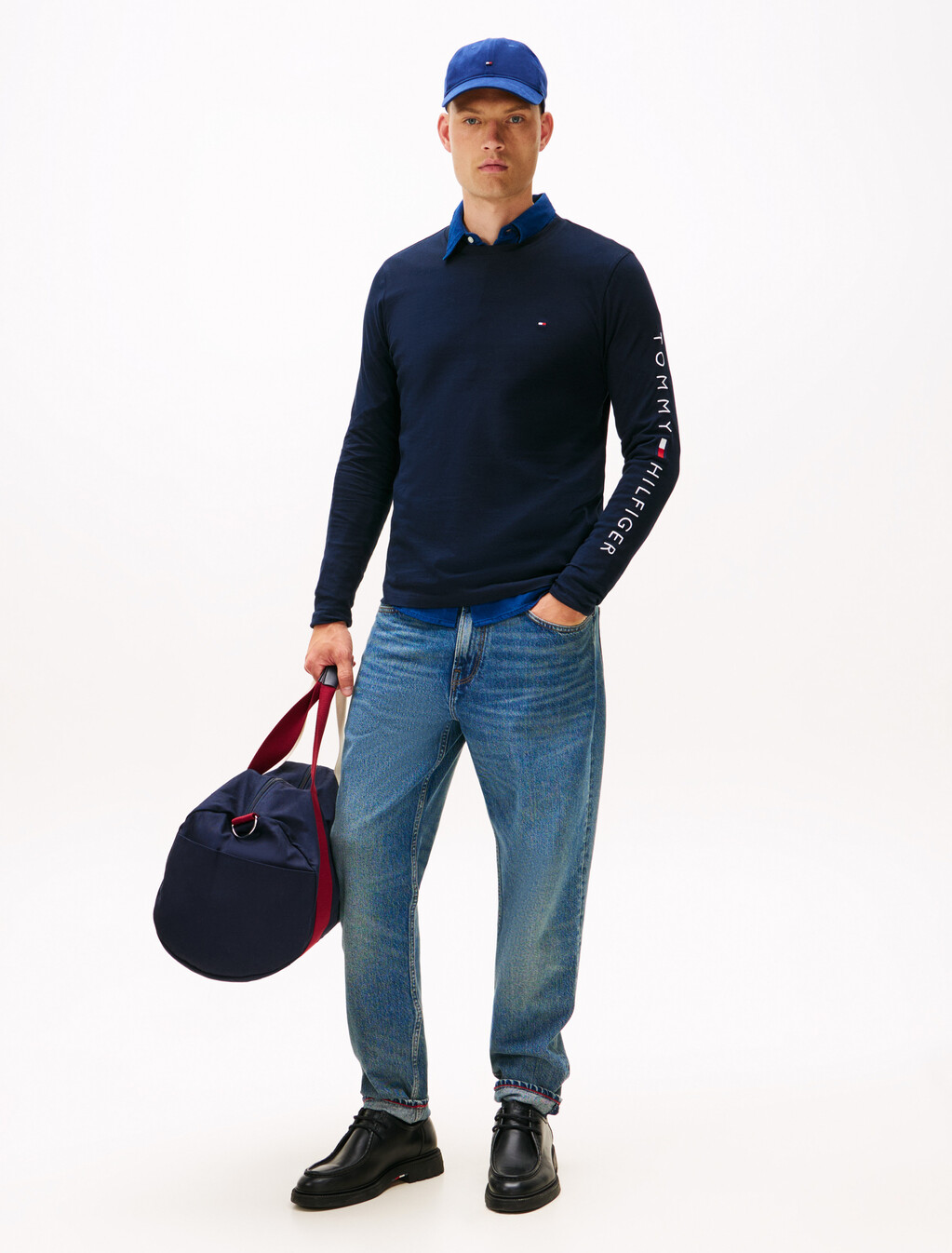 Tommy Logo Long Sleeve T-Shirt, Desert Sky, hi-res