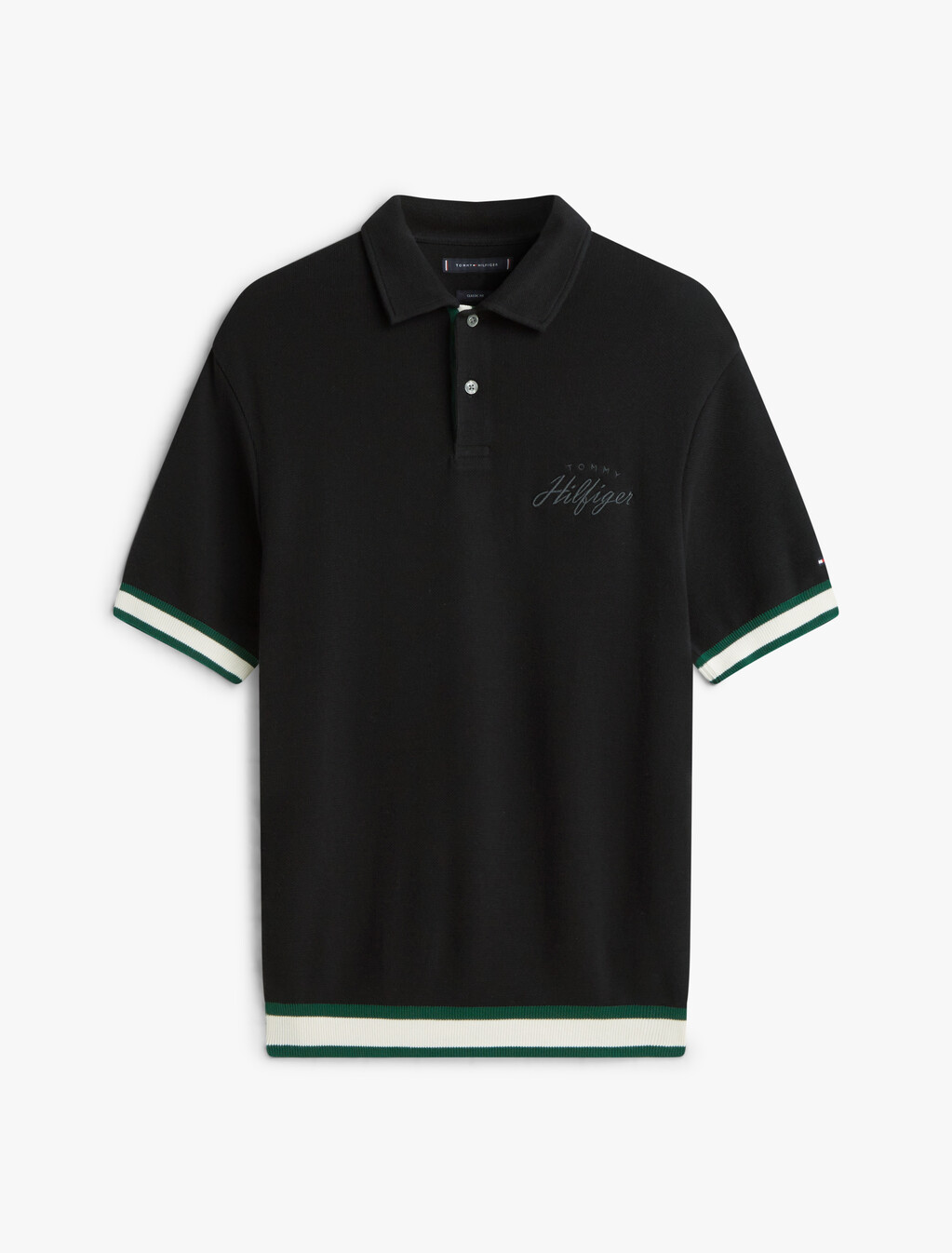 Flat Knit Classic Fit Polo, Black, hi-res