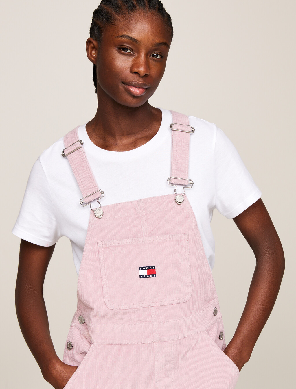 Corduroy Mini Dungaree Dress, Valley Grape, hi-res