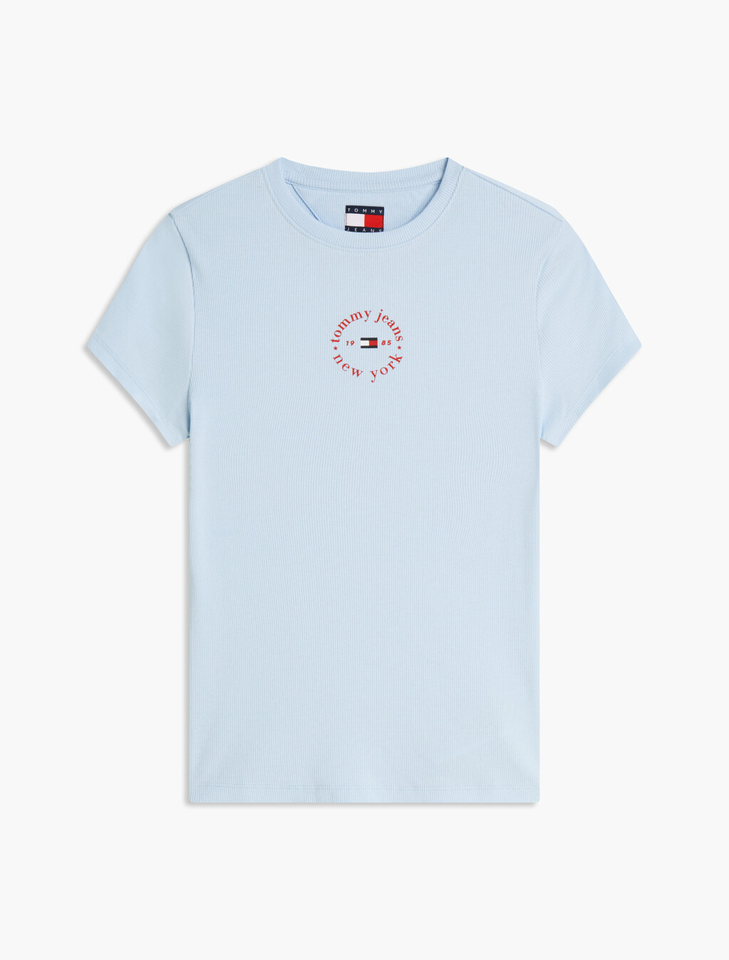 Essential Logo Slim Rib Knit T-Shirt, Kingly Blue, hi-res