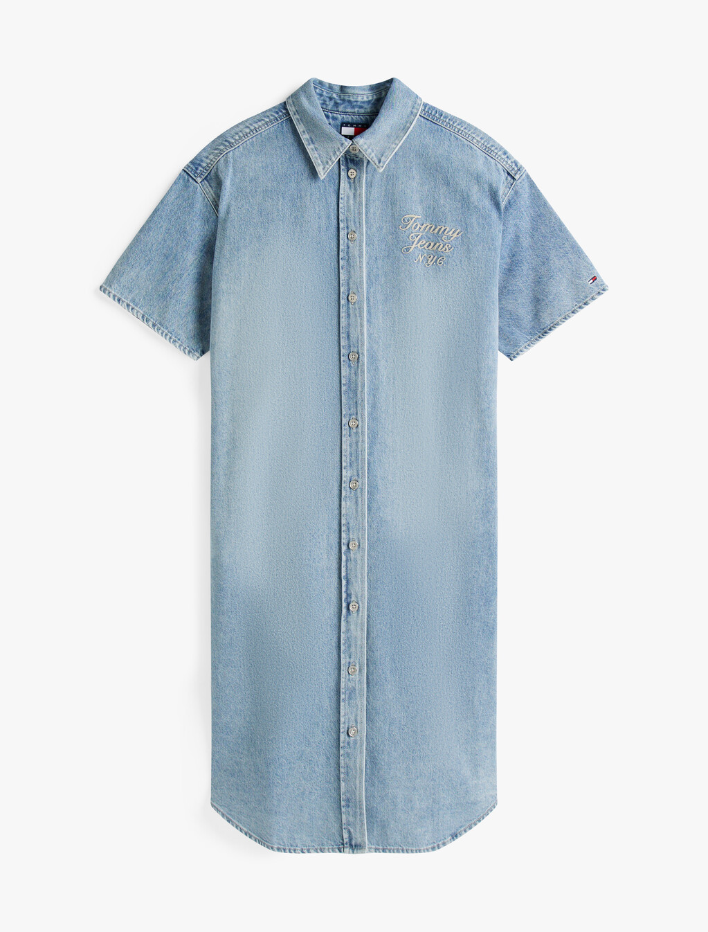 Relaxed Midi Denim Shirt Dress, Denim Light, hi-res