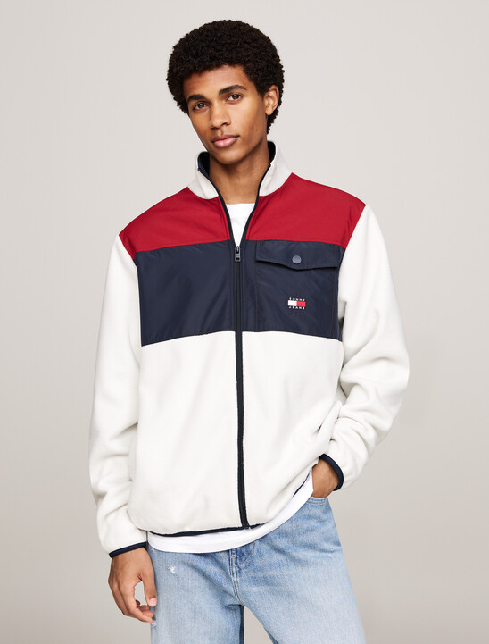 Colour-Blocked Fleece Relaxed Sweatshirt