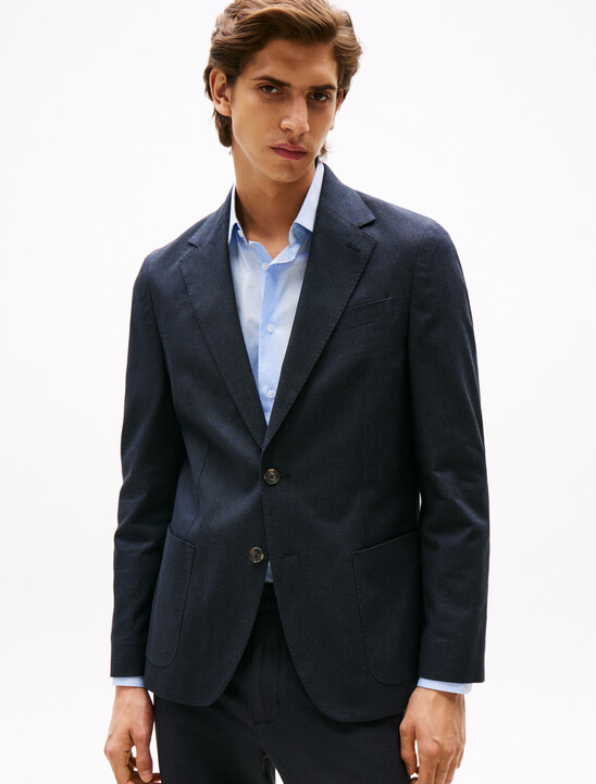 Double Cloth Textured Pattern Blazer