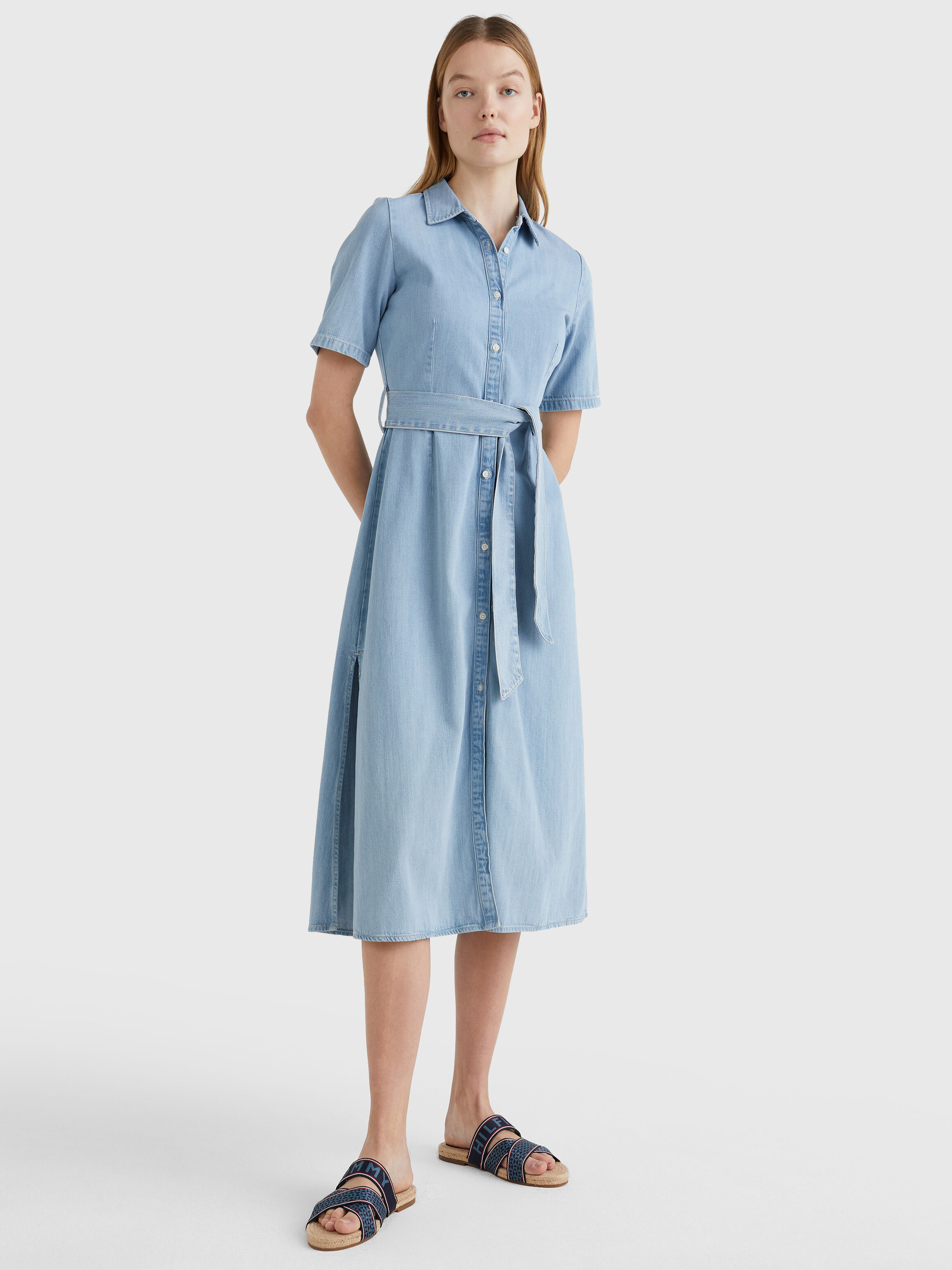 tommy hilfiger chambray shirt dress