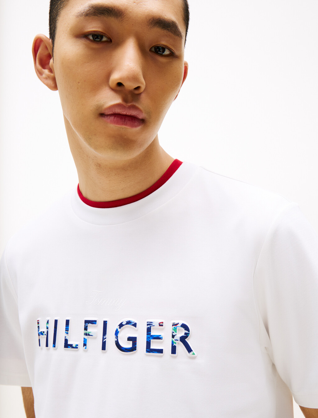 Hilfiger Embossed Logo T-Shirt, White, hi-res