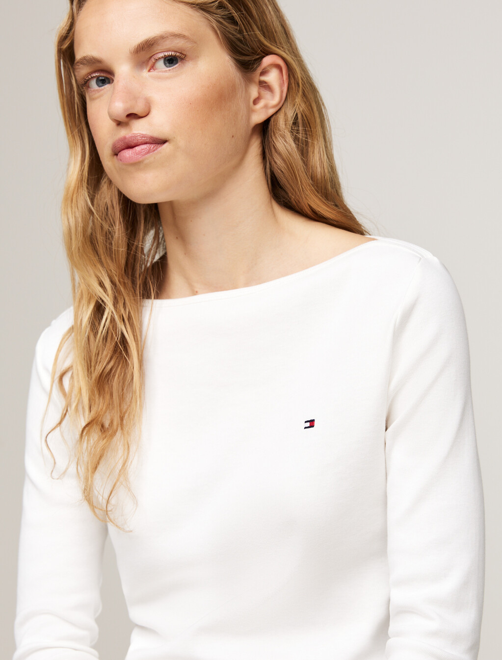 Three-Quarter Sleeve Boat Neck T-Shirt, Nos Ecru, hi-res