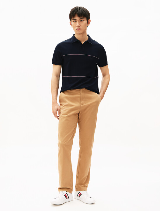 Global Stripe Block Polo, Desert Sky Global Stripe Block Polo