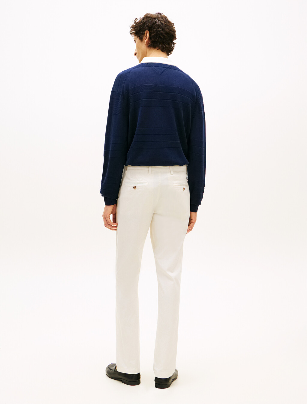 Denton Micro Print Straight Leg Chinos, Ivory Petal, hi-res