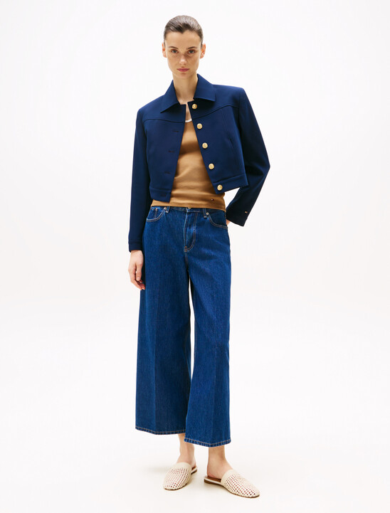 High Rise Wide Leg Cropped Jeans
