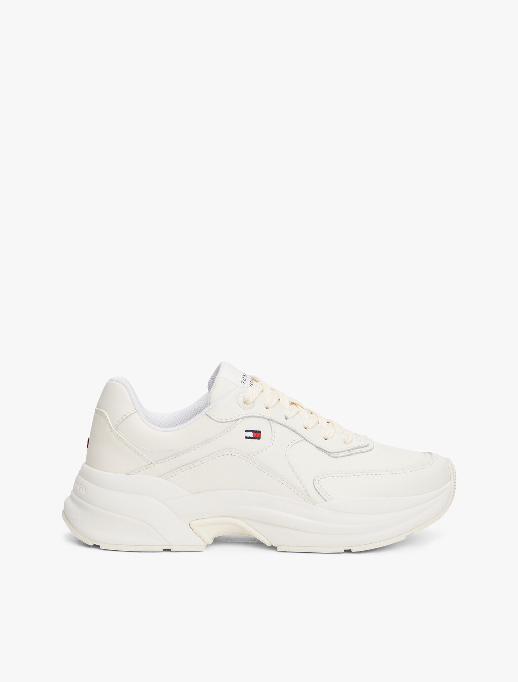 Leather Chunky Trainers, Ivory, hi-res