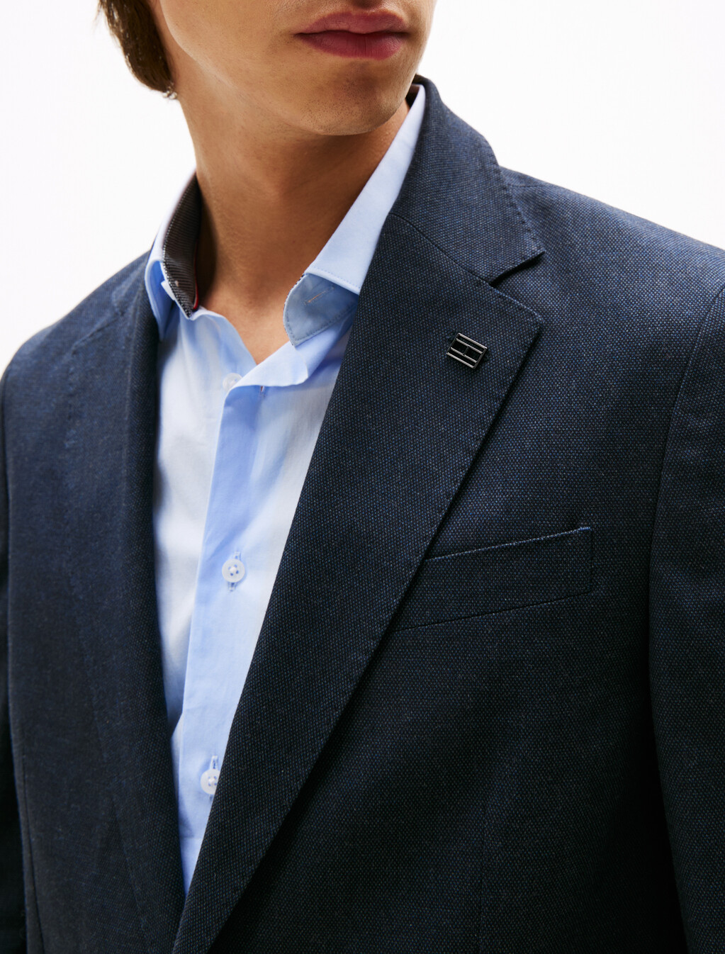 Double Cloth Textured Pattern Blazer, Carbon Navy / Desert Sky, hi-res