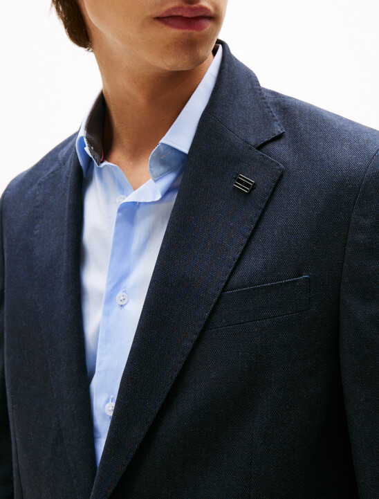Double Cloth Textured Pattern Blazer