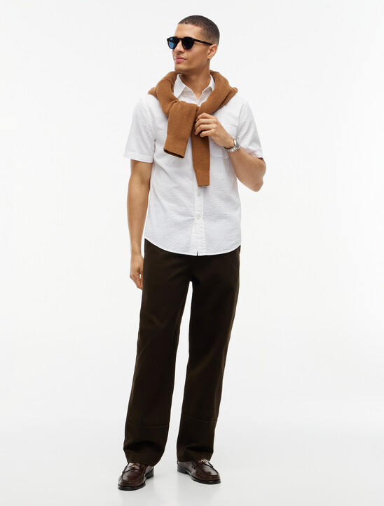 Regular Fit Seersucker Short Sleeve Shirt