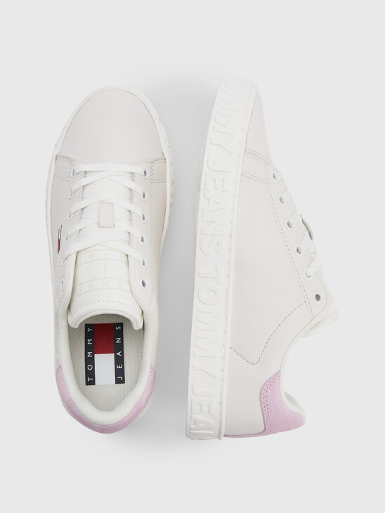 LOGO MIDSOLE LEATHER LOW TOP TRAINERS