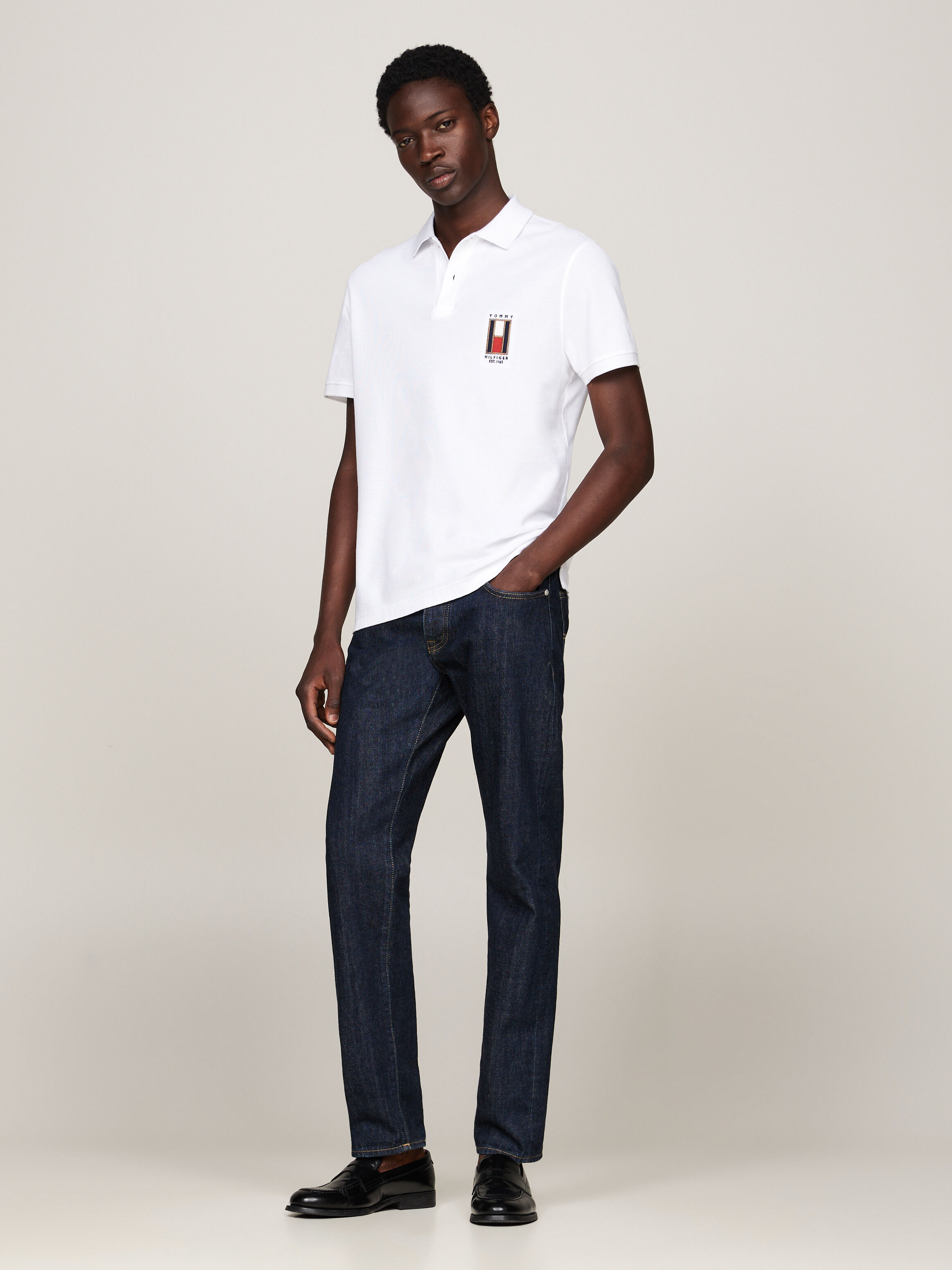 All white polo jeans clearance