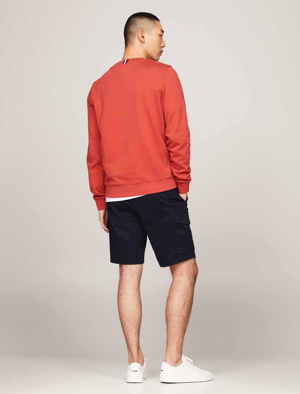 Crew Neck Chest Logo Sweatshirt, Terra Red, hi-res