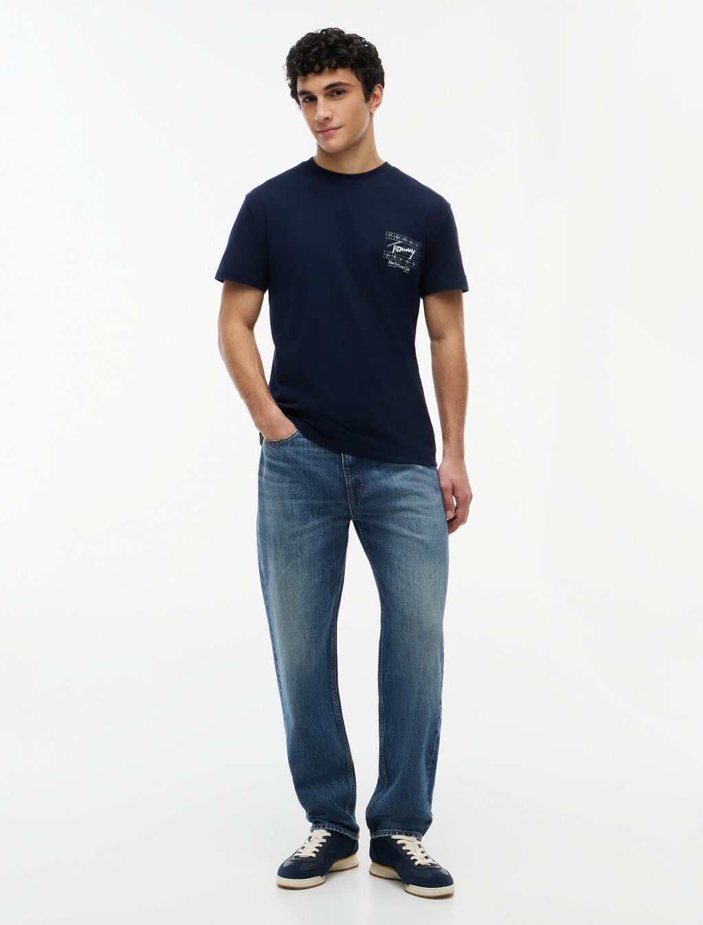 Flag Graphic Print T-Shirt, Dark Night Navy, hi-res