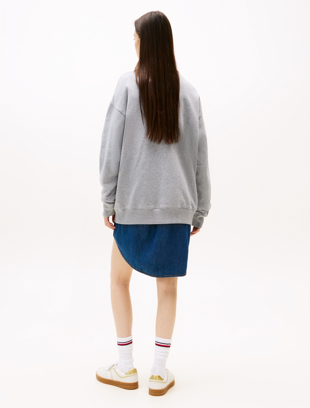 Logo Badge Relaxed Sweatshirt, Grey Htr, hi-res