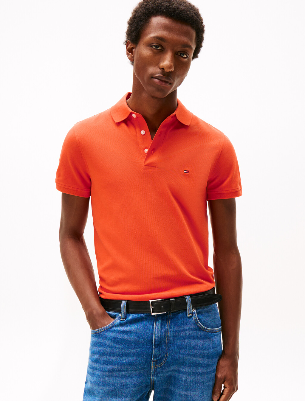 1985 Collection Slim Fit Polo, Brilliant Orange, hi-res