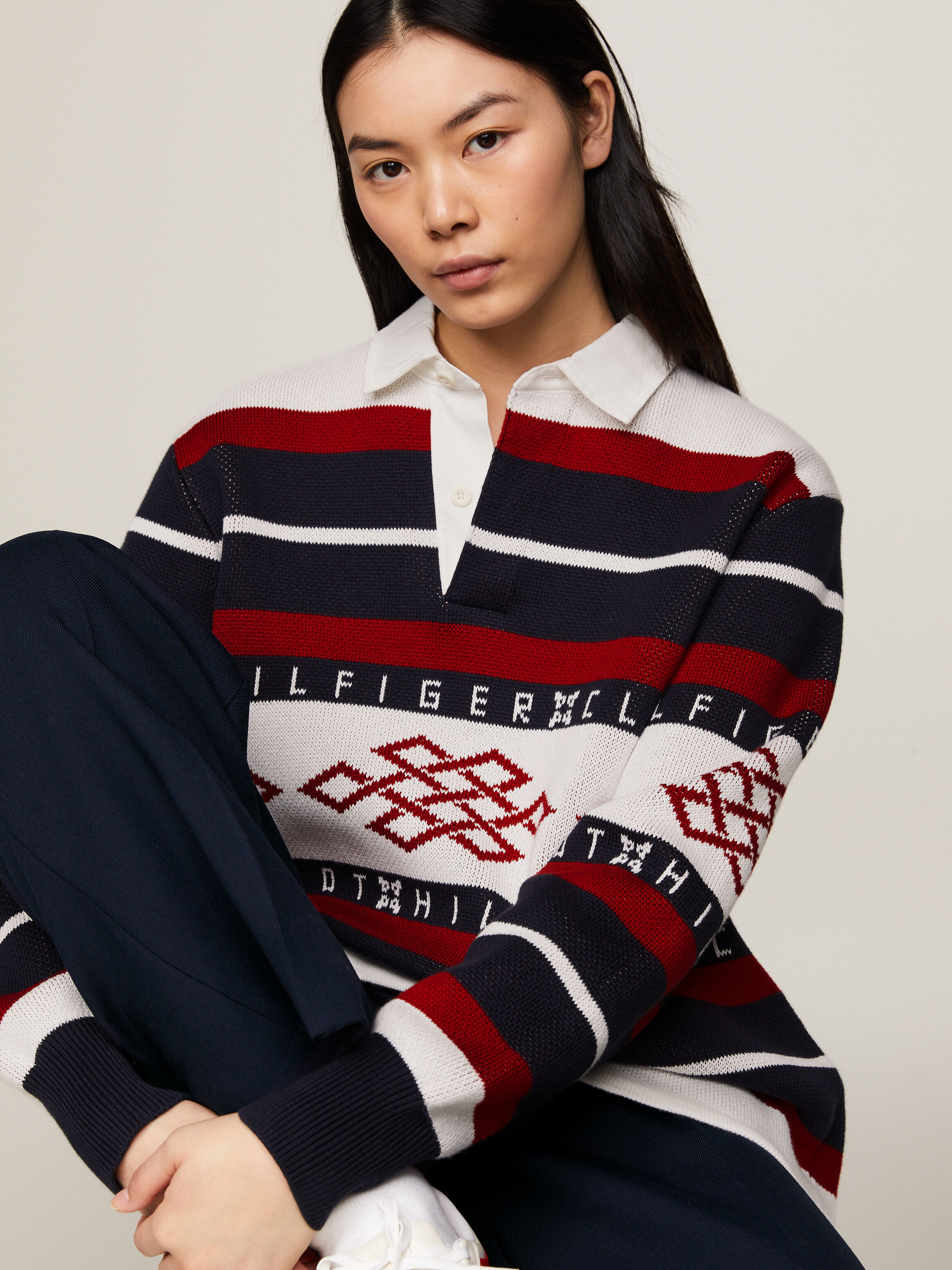 Tommy hilfiger rugby jumper on sale womens