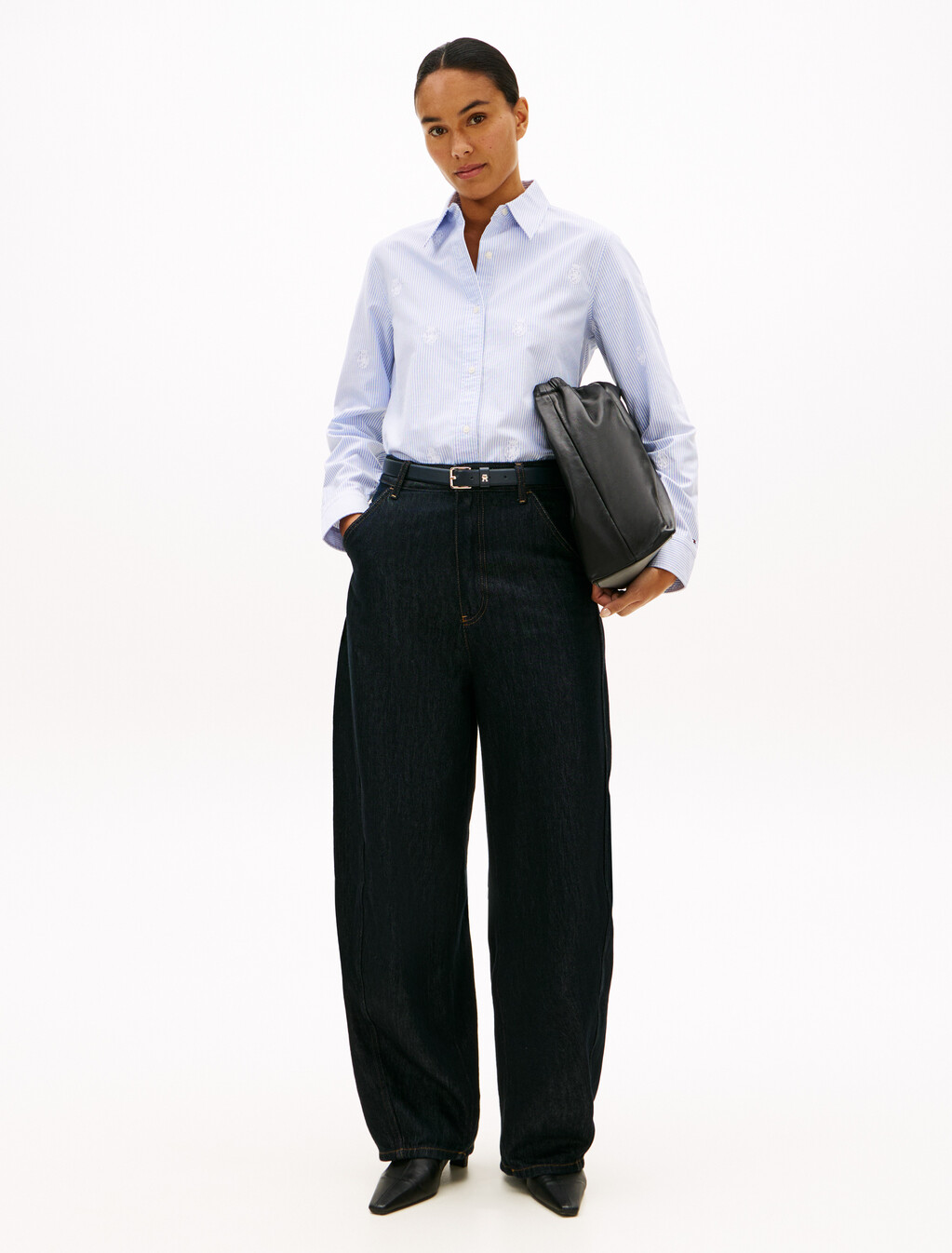 Relaxed Fit TH Crest Embroidery Oxford Shirt, Classic Ithaca / Mid Blue, hi-res