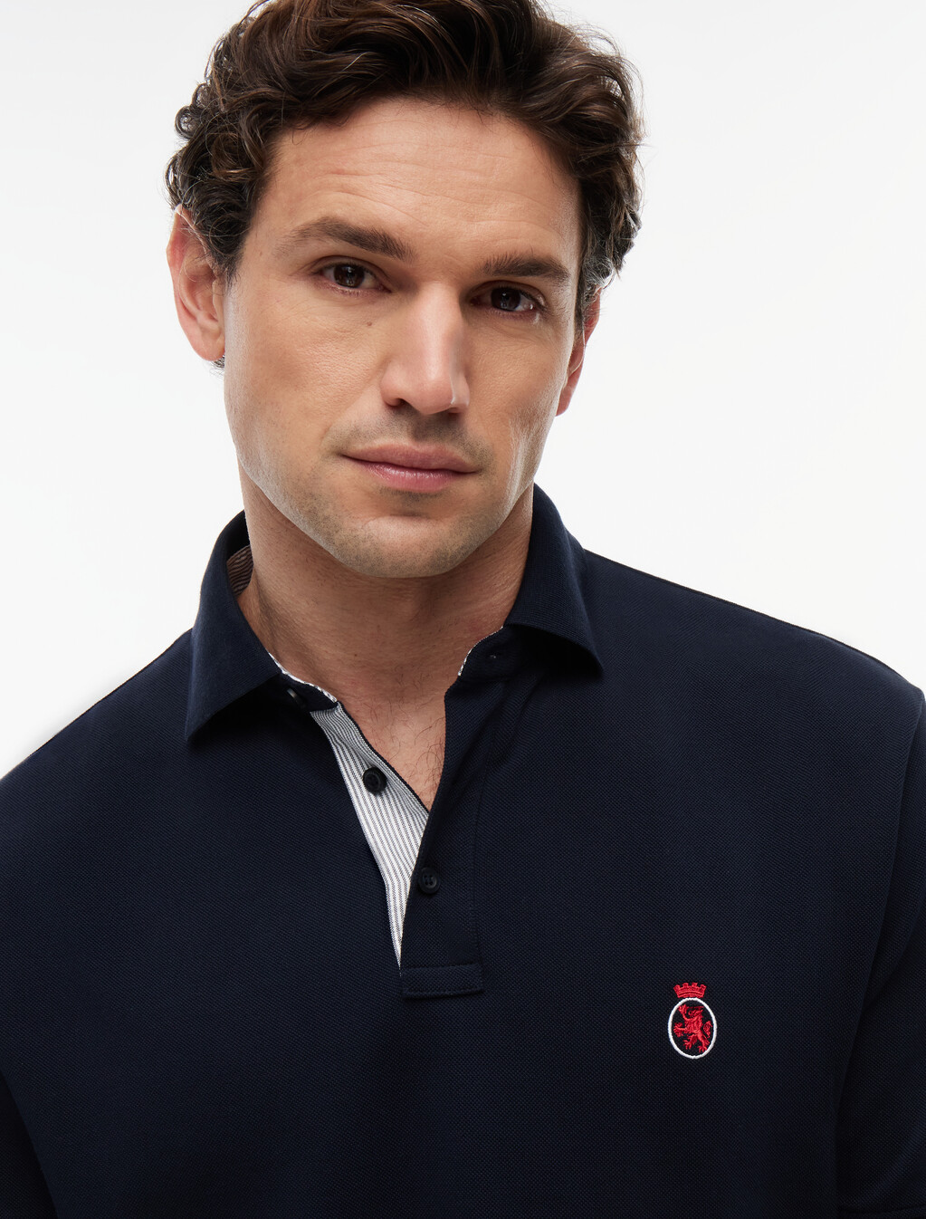 Heritage Crest Relaxed Fit Polo Shirt, Navy Blue, hi-res