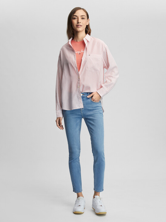 DRAPY STRIPE BOYFRIEND SHIRT