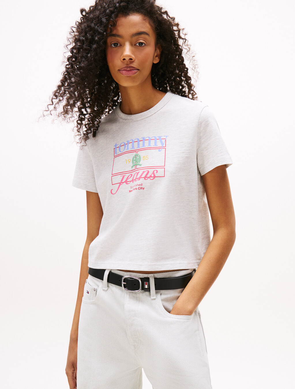 Crest Flag Logo T-Shirt, Lt Grey Htr, hi-res