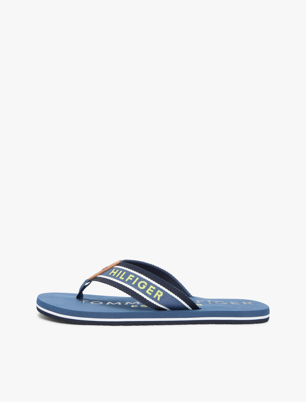 Webbing Strap Logo Flip-Flops, Aegean Sea, hi-res