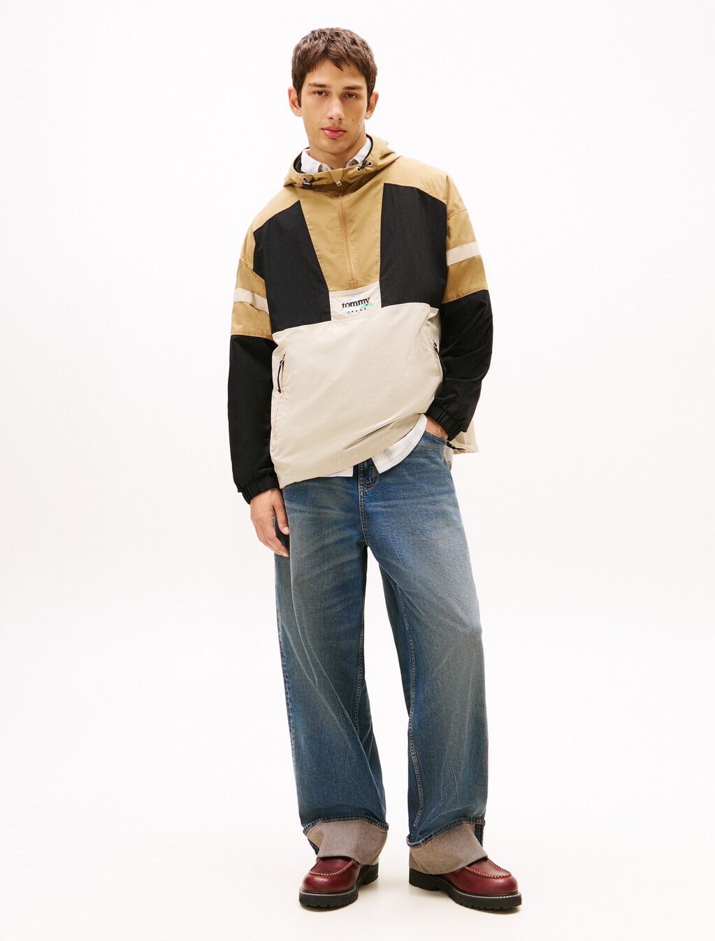 Lightweight Ripstop Loose Popover Jacket, Dark Dune, hi-res