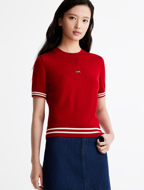 Crewneck Short Sleeve Sweater