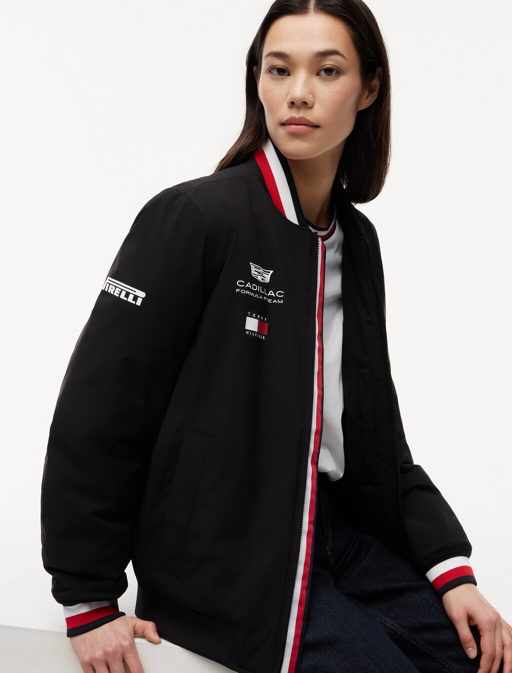 TH x Cadillac Formula 1&reg; Team Replica Varsity Jacket, Black, hi-res